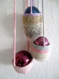 crochet christmas decoration with baubles
