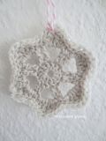 crochet ornament gray and white
