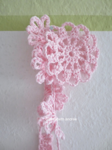 crochet pink floral motif