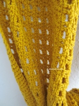 mustard yellow scarf close up
