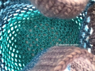 small crochet mesh shopper inside